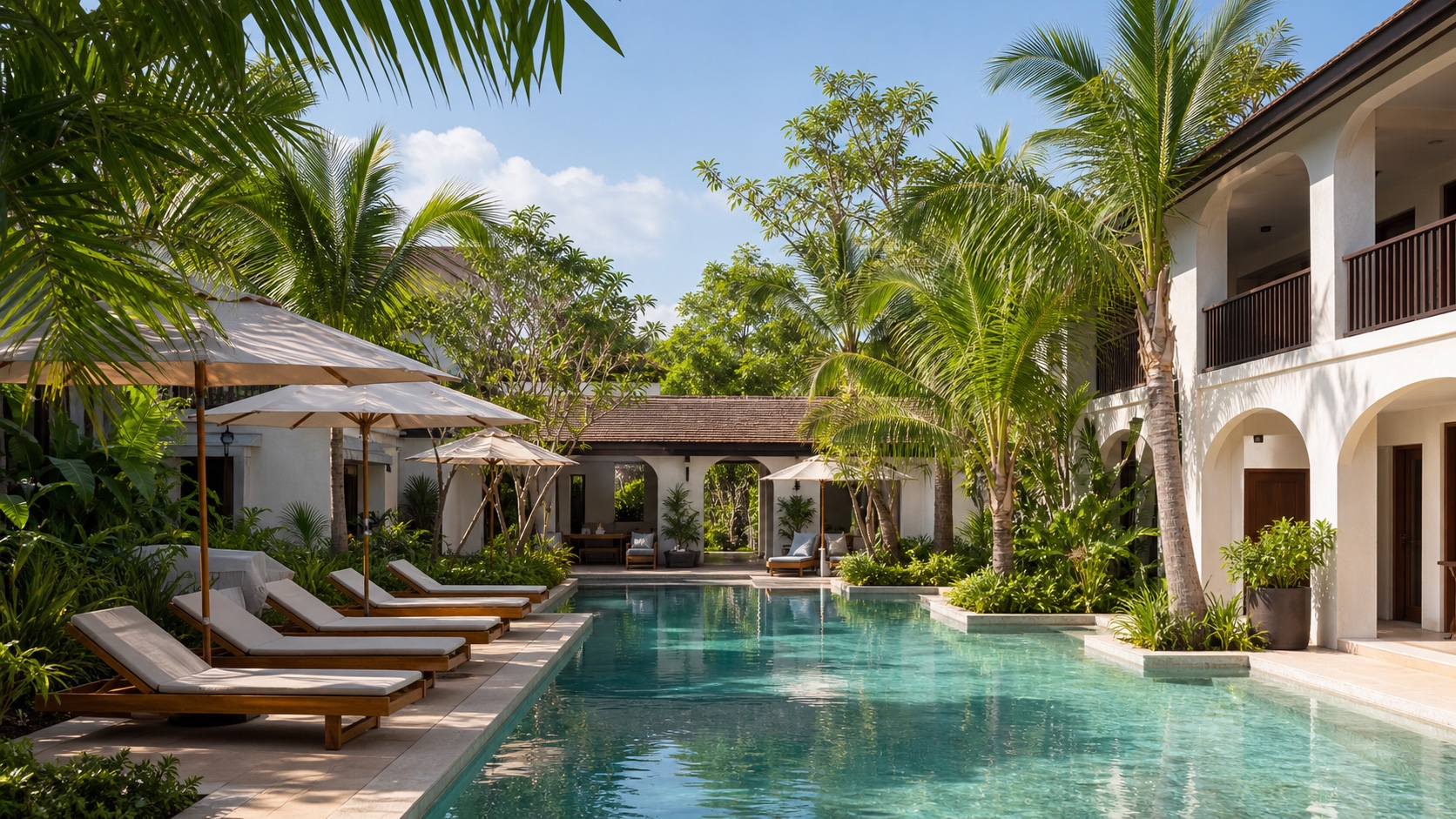 AI-assisted generic hotel shared-space illustration for a Patong hotel guide